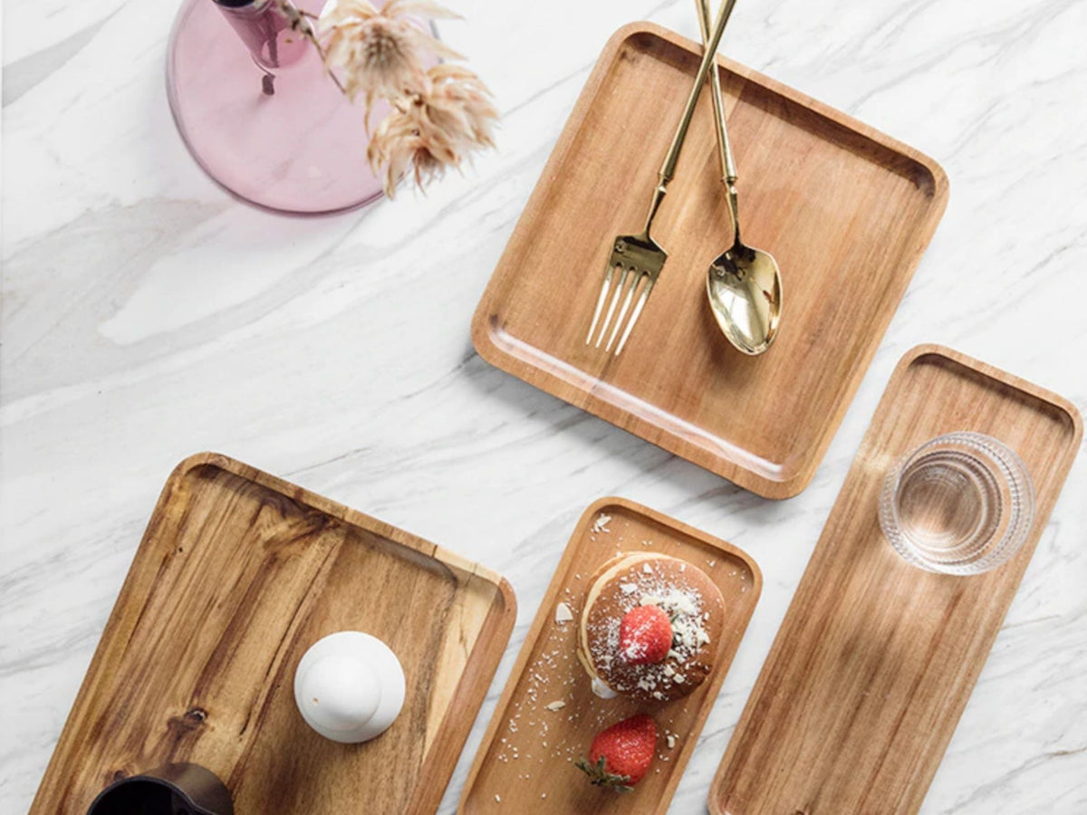 Rainforest Bowls Wood Divided Serving Dish