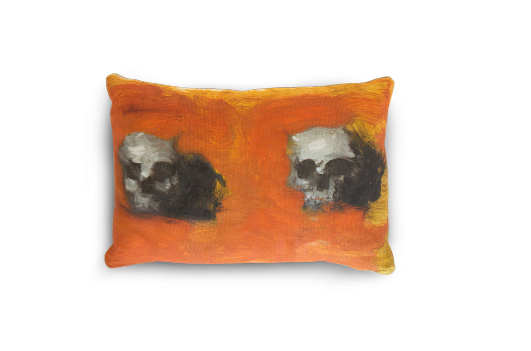 Almohadas de lino: figuras de calaveras