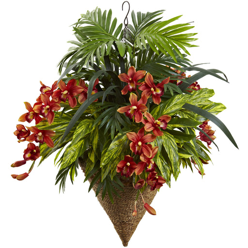 MIXED TROPICAL & CYMBIDUM HANGING BASKET - HYGGE CAVE