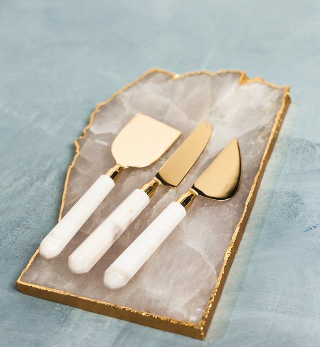 Marble Cheese 2pc Knife Set