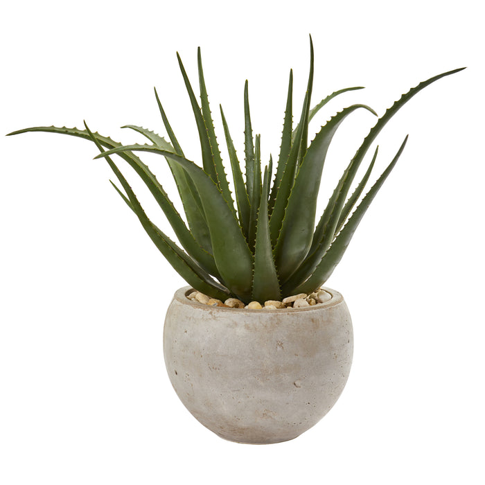 25” ALOE ARTIFICIAL PLANT IN SAND COLORED PLANTER