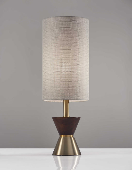 HYGGE CAVE | BRASS WOOD METAL DIABOLO TABLE LAMP