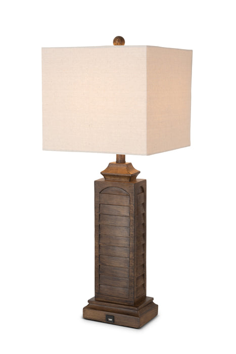 HYGGE CAVE | BROWN LOUVER TABLE LAMPS (SET OF 2)