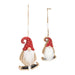 Red Gnome with Skates Novelty Ornament - hygge cave